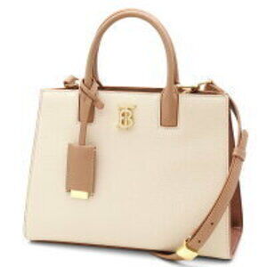 Burberry Frances Tote Shoulder Bag Camel Brown Beige Tan Brown